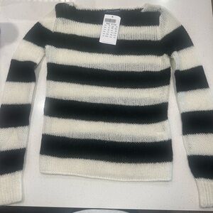 Brandy Melville Black and White Striped Sweater